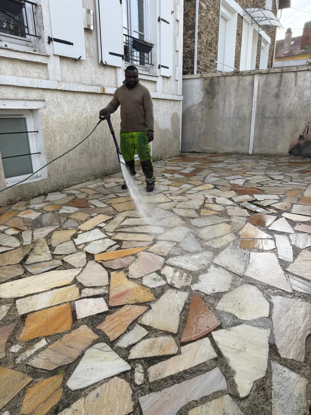 Terrasse en pierre — haute pression
